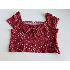 Lottie Moss Milkmaid Blouse Bustier Cropped Top Short Sleeve Sz S Red Check Pics